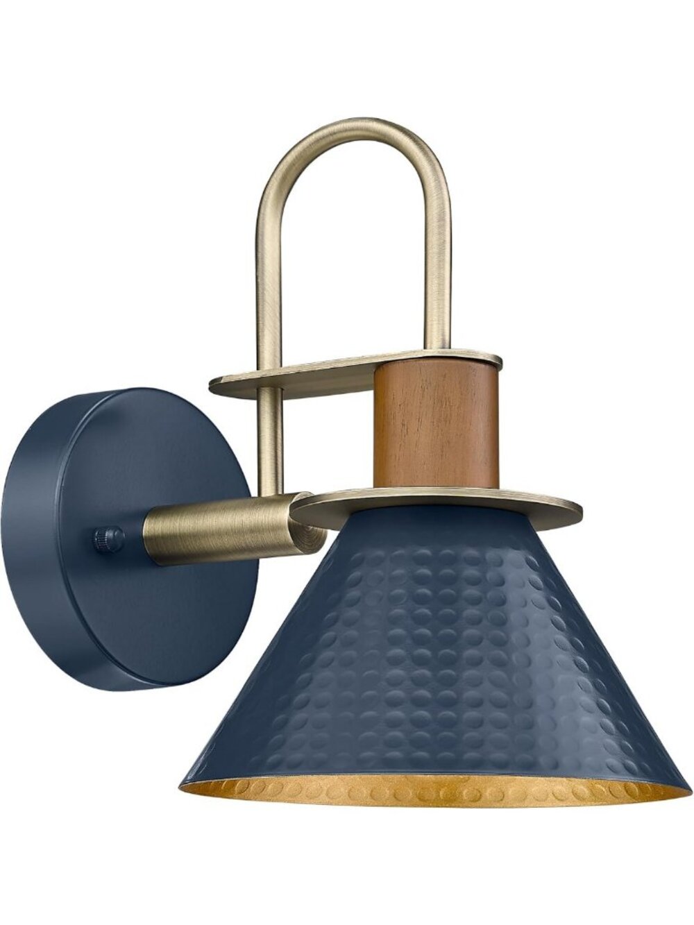 Rustic Industrial Wall Sconces - 1-Light Hammered Metal Indoor Lighting for